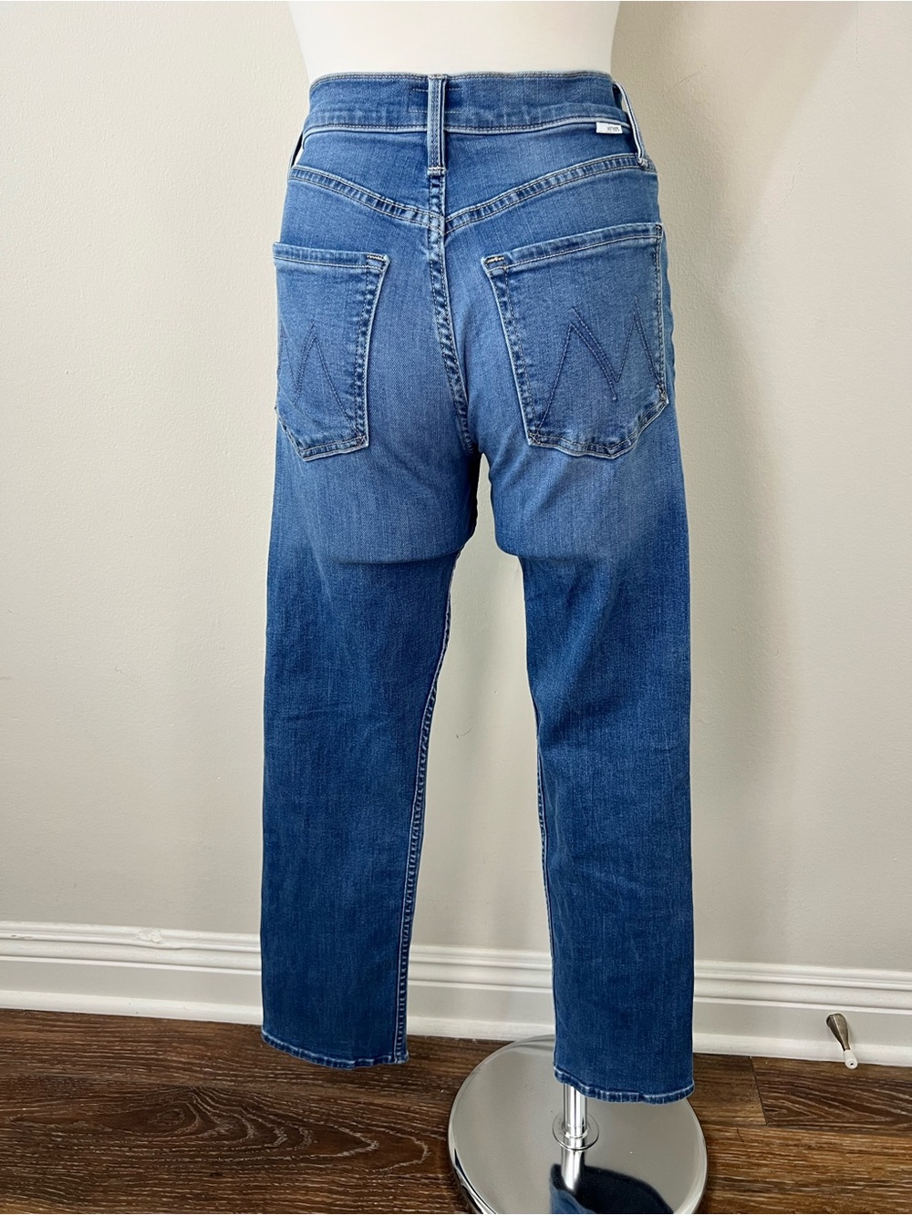 MOTHER The Mid Rise Rider Ankle Jeans Lhasa Love Wash Size 24 Stretch - Picture 3 of 9